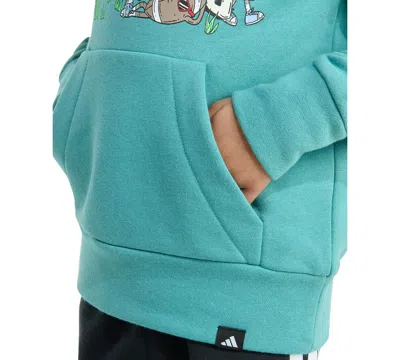 Adidas Originals Toddler & Little Boys Long-sleeve Graphic Fleece Pullover Hoodie & Jogger Pants, 2 Piece Set In Green