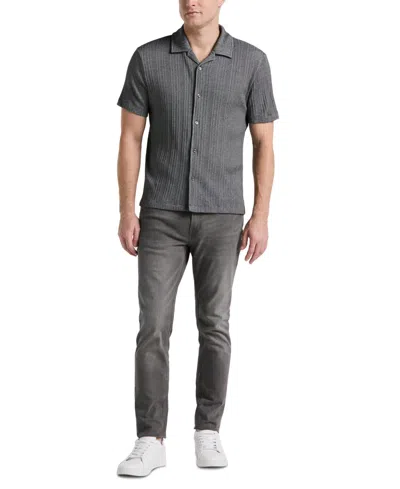 Perry Ellis Men's Ribbed Stripe Shirt In Gray