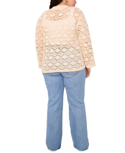 Vince Camuto Plus Size Pointelle Cotton Cardigan