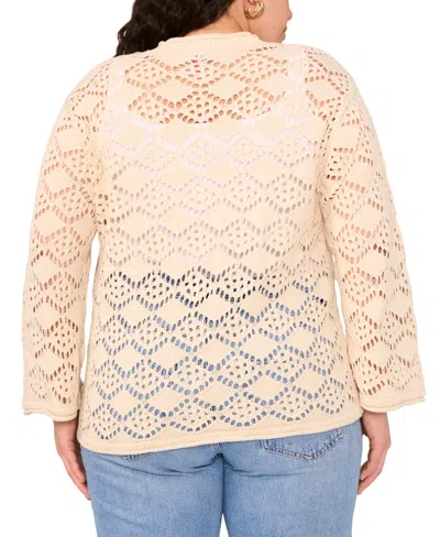 Vince Camuto Plus Size Pointelle Cotton Cardigan