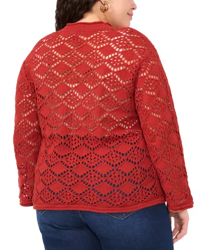 Vince Camuto Plus Size Pointelle Cotton Cardigan