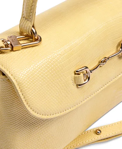 Sam Edelman Loraine Lizard Embossed Top Handle Bag In Yellow