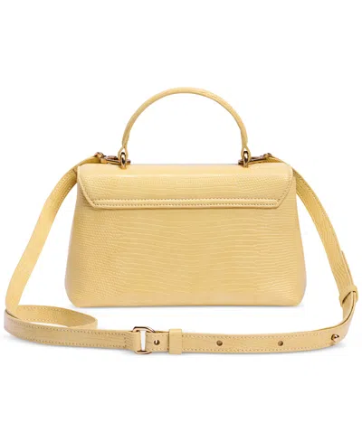 Sam Edelman Loraine Lizard Embossed Top Handle Bag In Yellow