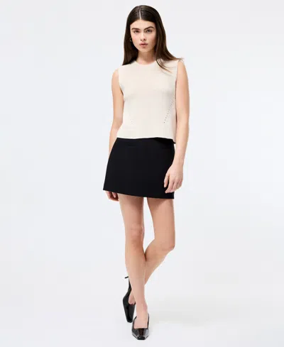 French Connection Mozart Crop Sweater Vest In Neutral