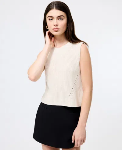 French Connection Mozart Crop Sweater Vest In Neutral