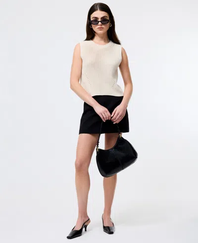 French Connection Mozart Crop Sweater Vest In Neutral