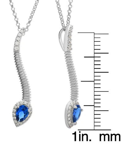 Macy's Blue Spinel (1/4 Ct. T.w.) & Lab Grown White Sapphire (1/2 Ct. T.w.) Snake 18" Pendant Necklace In S