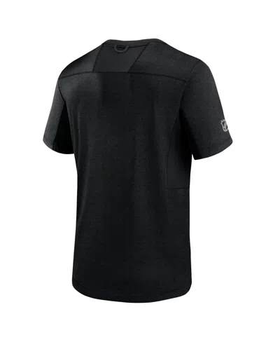 Fanatics Branded  Black Boston Bruins Left Side Block Polo In Black