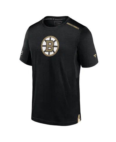Fanatics Branded  Black Boston Bruins Left Side Block Polo In Black