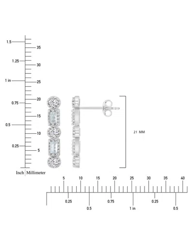 Macy's 2-pc. Set Cubic Zirconia Round & Baguette Solitaire Stud & Drop Earrings In Sterling Silver