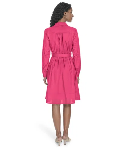 Calvin Klein Women's V-neck Long-sleeve A-line Dress