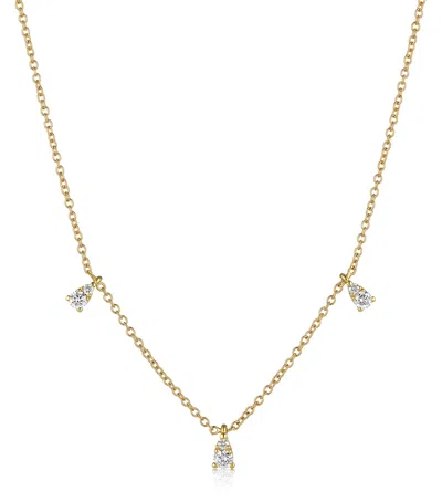 Noa Mini Yellow Gold And Diamond Drop Necklace