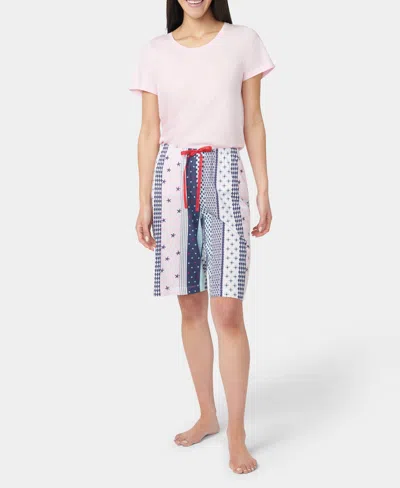 Hue Women's Seaside Stripe Bermuda Pajama Shorts