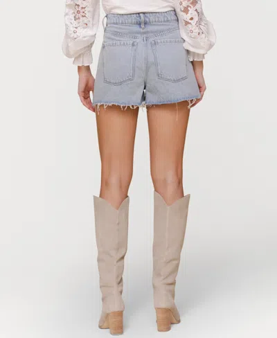 Avec Les Filles Crochet Denim Cutoff Shorts