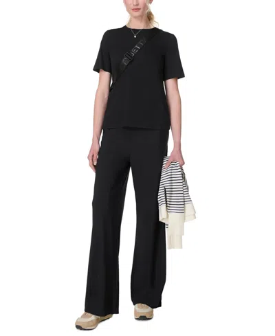 Sweaty Betty Womens Black Essential Crew Neck Cotton-jersey T-shirt Xxs In Black
