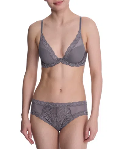 Natori Women's Feathers Lace Contour Underwire Plunge Bra 730023