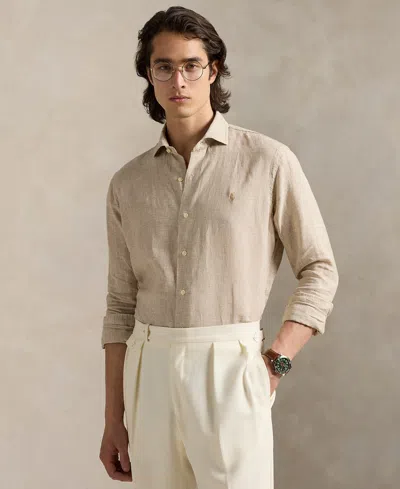 Polo Ralph Lauren Classic Fit Houndstooth Linen Button-up Shirt