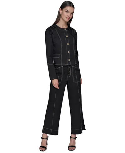 Karl Lagerfeld Women's Cropped Denim Jacket