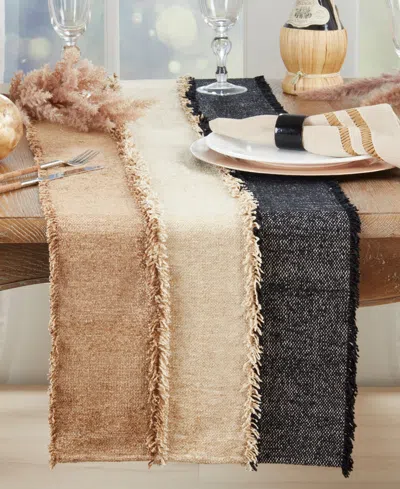 Saro Lifestyle Color Cascade Fringed Table Runner, 16" X 72"