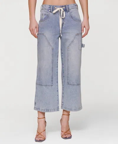 Avec Les Filles Women's Drawstring Cropped Utility Jeans
