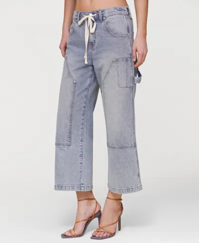 Avec Les Filles Women's Drawstring Cropped Utility Jeans