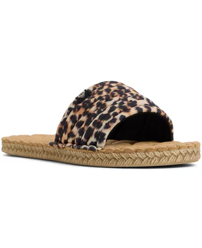 Roxy Shoresoft Slide Sandal In Animal Print