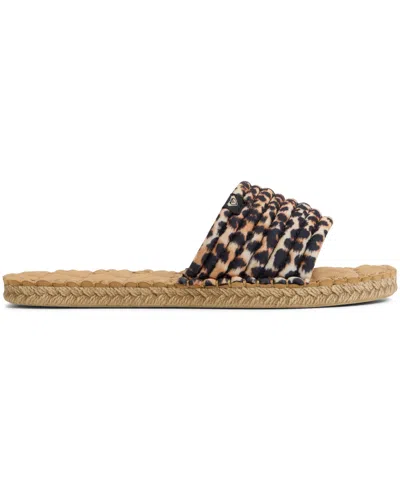 Roxy Shoresoft Slide Sandal In Animal Print