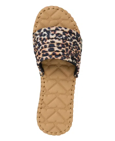 Roxy Shoresoft Slide Sandal In Animal Print