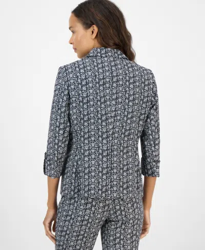 Ak Anne Klein Petite Printed Cool Crepe Jacket
