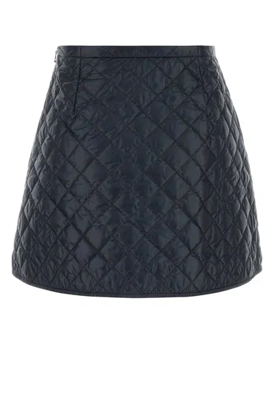 Moncler Navy Blue Diamond-quilted Mini Skirt