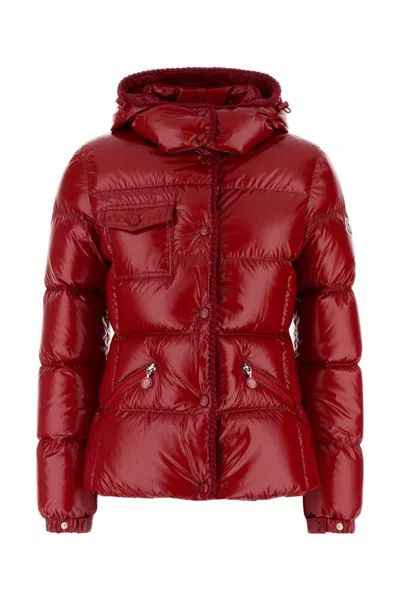 Moncler Down Jacket With Hood And Quilted Design In Gold