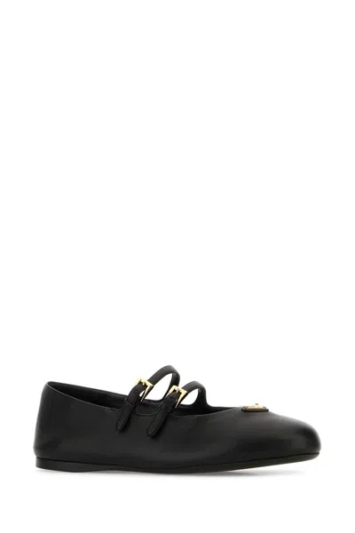 Prada Women Nappa Leather Ballerinas In Black