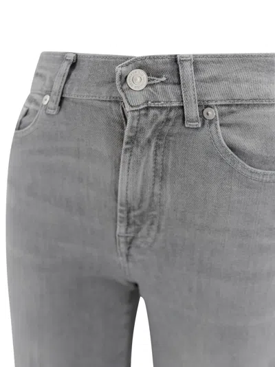 7 For All Mankind Lotta Panalu Straight Jeans In Gray