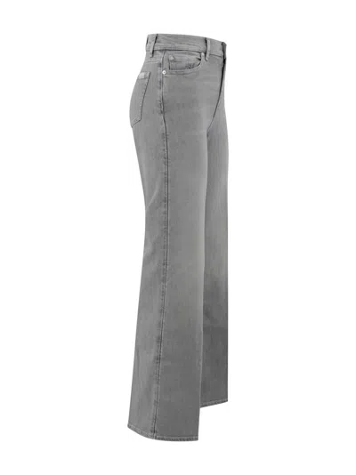 7 For All Mankind Lotta Panalu Straight Jeans In Gray