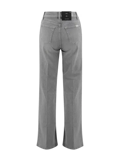 7 For All Mankind Lotta Panalu Straight Jeans In Gray