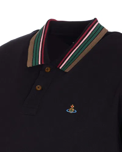 Vivienne Westwood Classic Cotton Pique Polo Shirt In Black
