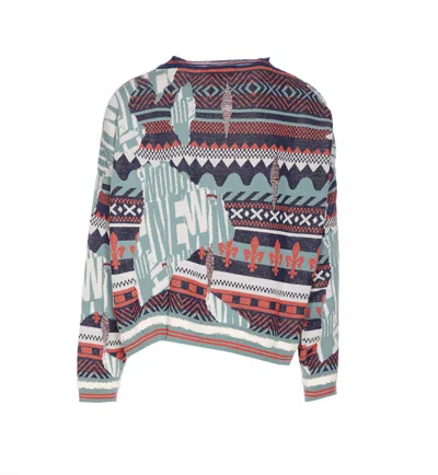 Vivienne Westwood Broken Fair Isle Jumper Linen Wool Blend M/l Unisex In Multi