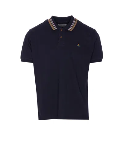 Vivienne Westwood Classic Cotton Pique Polo Shirt In Black