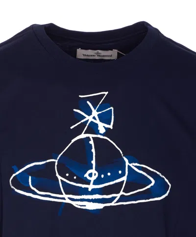 Vivienne Westwood Orb Print T-shirt In Black