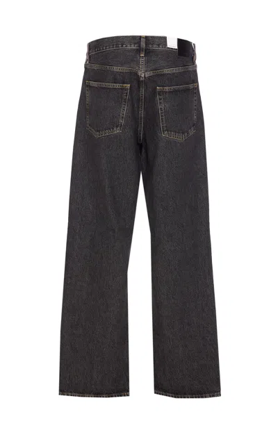 Sunflower Loose Fit Black Stone Washed Organic Denim Jeans In Multi