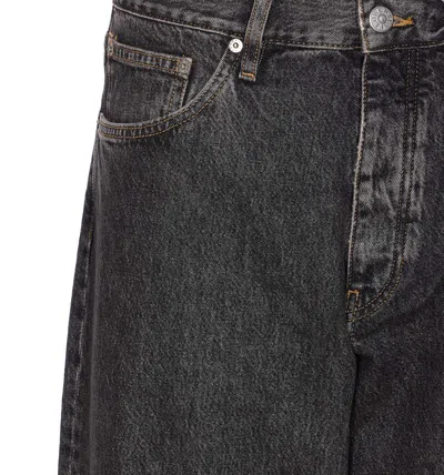 Sunflower Loose Fit Black Stone Washed Organic Denim Jeans In Multi