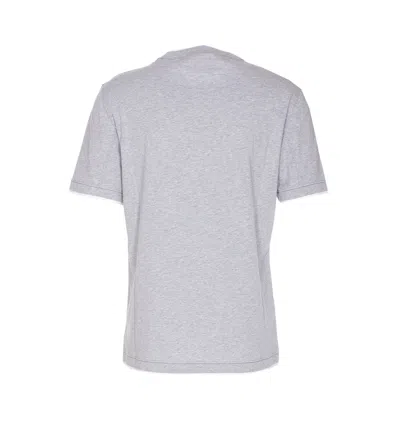 Brunello Cucinelli Layered Crewneck T-shirt Stitch Detailing In Gray