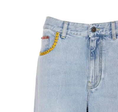 Valentino Embroidered Denim Trousers Woman Light Denim 28 In Blue