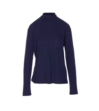 Lemaire Crewneck Foulard Top Bow In Blue