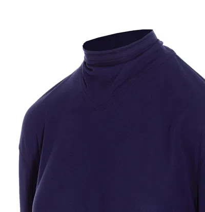Lemaire Crewneck Foulard Top Bow In Blue