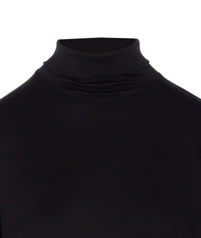 Lemaire Relaxed Mock Neck Long Sleeves Top In Black