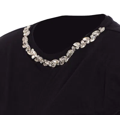 Liu •jo Crystal Embellished Cap Sleeve Ruched Top In Blue