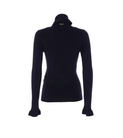 Chloé Chloè Wool And Cotton Turtleneck Pullover In Blue