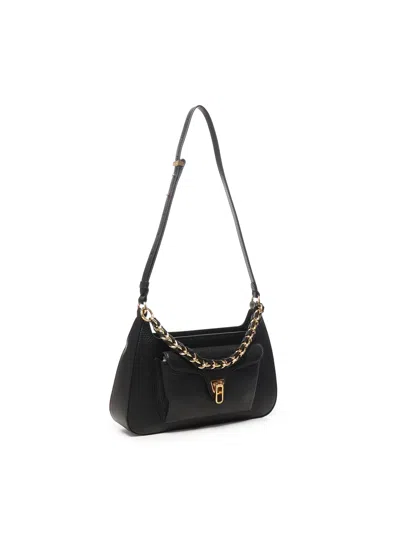Coccinelle Beat Chain-trimmed Shoulder Bag In Black