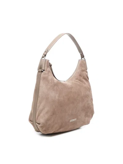 Coccinelle Suede Tote Bag In Neutral